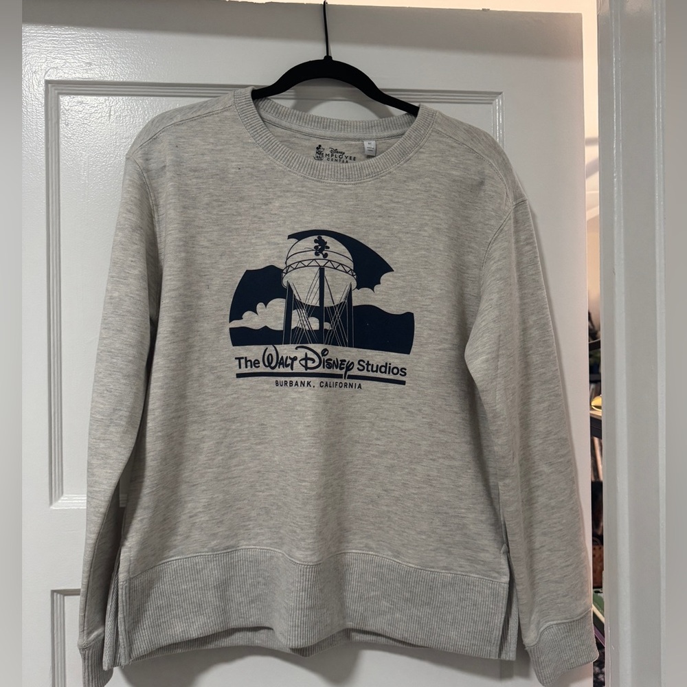 Disney Employee center Exclusive women’s gray pullover studio sweater medium